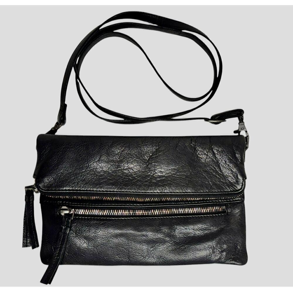 Rare Amsterdam Heritage multi use black leather bag shoulder/waist/crossbody